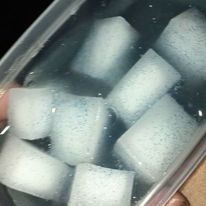 blue with sparkles jelly cube slime and extras